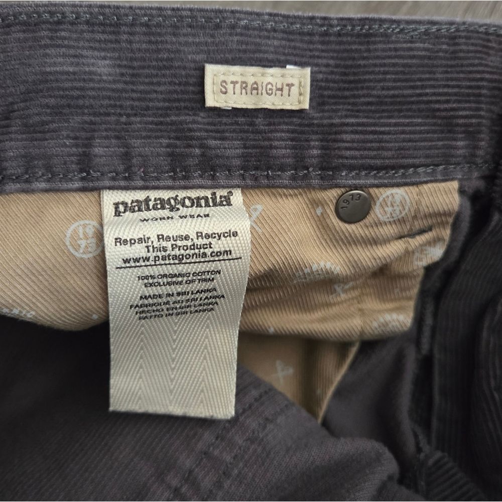 Patagonia Mens Straight Fit Cords Regular 36×32 Gray Organic Cotton 55930 - Picture 7 of 8